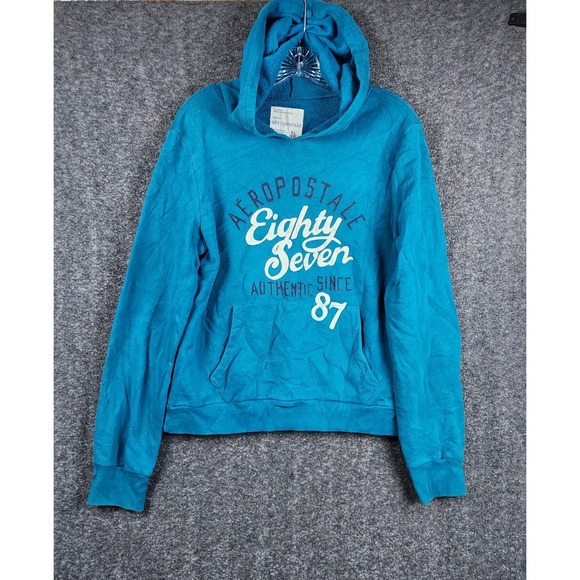 Aeropostale Tops - Aeropostale‎ Hoodie Women XL Teal Eighty Seven Graphic Pullover 7531AH11